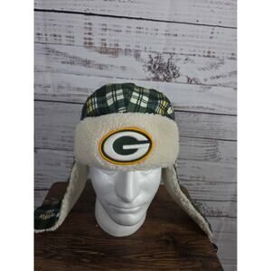 NFL Green Bay Packers Trapper Hat Plaid sherpa Winter Cap XXLarge